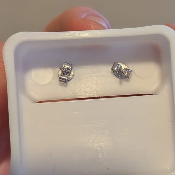 Moissanite Round Stud Earrings - Picture 3 of 3